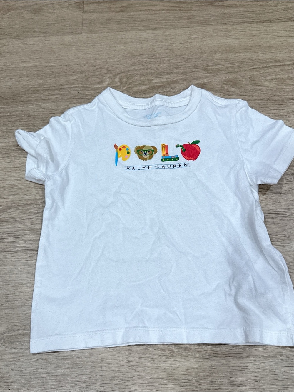 Ralph Lauren polo bear logo White Kids Short Sleeve Tee